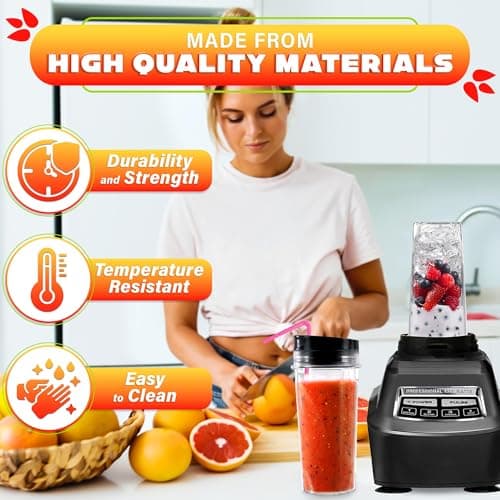 2Pcs Single Serve Blender Cup with Lid - 16 Oz Cup Blender for Smoothies Ninja Blender Cups Replacement - 4 Tabs Single Serving Blender Bottle Lid For Bl770 Bl780 Bl660 Bl740 Nutri Ninja Blenders - Thumbnail 4