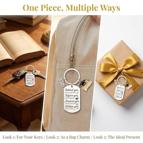 Hyloxs 2026 Graduation Keychain, Bulk Party Favors Souvenir for High School and College Students, Inspirational Gift for Him or Her (Silver-Believe you) - Thumbnail 4