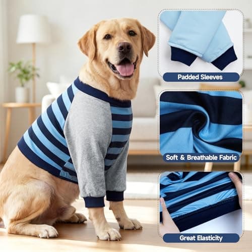 XPUDAC 2 Pack Dog Surgery Recovery Suit for Front Legs, Dog Leg Sleeve to Stop Licking, 3-Layer Thickened After Surgery Elbow Protector Wound Care Shirt Dogs Cone Alternative for Leg Injuries, 5XL - Thumbnail 2