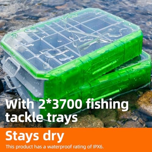 Ghosthorn Fishing Backpack 2 * 3700 Tackle Boxes 40L Waterproof Tackle Backpack with Rod Holders Large Outdoor Storage Tackle Bag for Fishing Men Women - Thumbnail 5