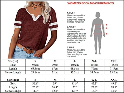 MaQiYa Womens Short Sleeve V Neck T Shirts Trendy Color Block Summer Tops Casual Cotton Raglan Shirts Baseball Tunic Tees - Thumbnail 3