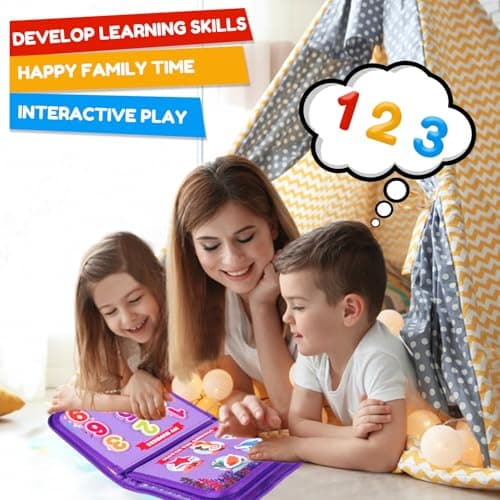 Qizfun Montessori Busy Board Book for Toddlers, Mermaid Sensory Learning Toy for Girls, Educational Fine Motor Skills Toy, Travel Busy Board for Car & Airplane - Thumbnail 6