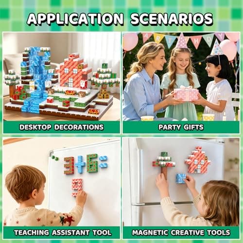 QiqoPoyee Magnetic Building Blocks Set, 180PCS Magnetic Tiles for Kids, Upgraded Mini Magnetic Cubes, STEM Magnet Tiles Toys,Magnetic Blocks Birthday Gifts for Boys & Girls Ages 3+ - Thumbnail 5