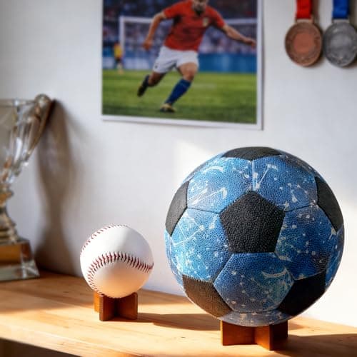 Vigorluck Ball Storage, Wood Ball Holder Small for Baseball & Softball, Baseball Stand Desktop Display Softball Holder for Easy Storage - Thumbnail 2
