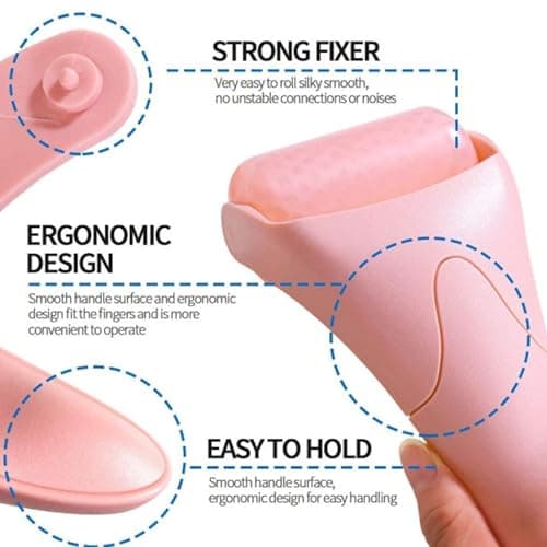 BVQWO Ice Roller for Face, Face Roller - Cold Massage Stick for Cooling and Calming Puffiness, Wrinkles, Fine Lines - Skin Care Tools - Self Care Gifts for Women and Men (Nude Pink) - Thumbnail 5