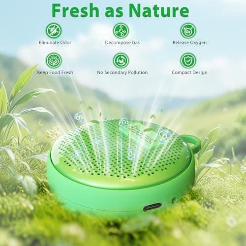 Refrigerator Deodorizer Odor Eliminator, Last for 10 Yeas Fridge Deodorizer Compact Fridge Freshener Deodorizer More Effective Than Baking Soda Bamboo Air Purifying Bags,Grass Green - Thumbnail 3