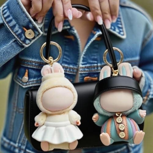 17cm Doll Clothes 2 Set - 6.7 Inches Dark Cute Hat & Overalls Outfit, Suitable for 17cm Plush Dolls, Dress-Up Accessories (Doll Not Included)-Style 4 - Thumbnail 3