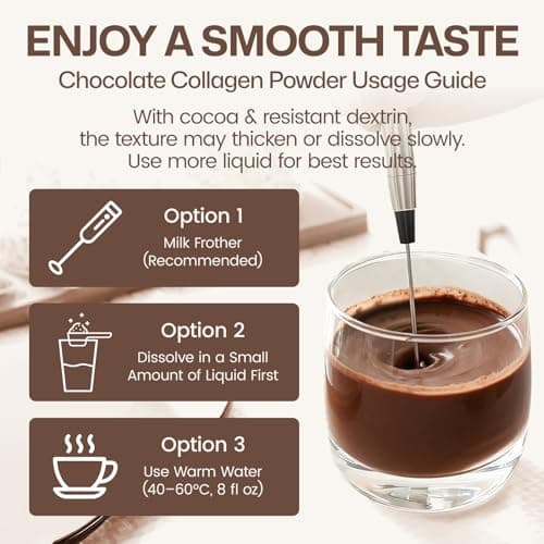 NATURE TARGET Chocolate Collagen Peptides Powder - Multi Collagen for Women with Vitamin C & Creatine, Supports Skin, Hair, Nails & Joint Health - Type I, II, III, V & X, Gluten Free, 35 Servings - Thumbnail 3