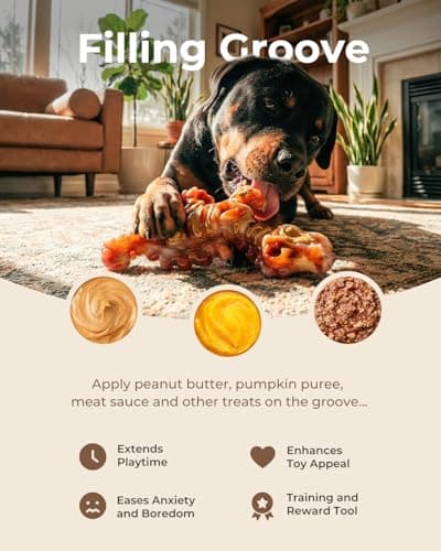 ChienBox 2 Pack Indestructible Dog Chew Toys for Aggressive Chewers: Ultra-Dense Nylon, Bacon Flavor Chew Bones, Heavy Duty Tough Toys for Large Dogs 20-90 lbs, Long Lasting & Keep Them Busy (XL) - Thumbnail 4