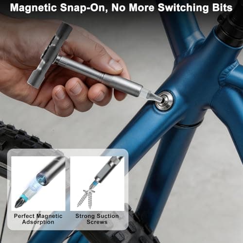24 in 1 Magnetic Screwdriver Set, Ratchet Mini Screwdriver Set with Multi Bits, Portable Screwdriver Sets Detachable T Handle with Storage Case Repair Tool Kit for Furniture Computer Bicycle or DIY - Thumbnail 5