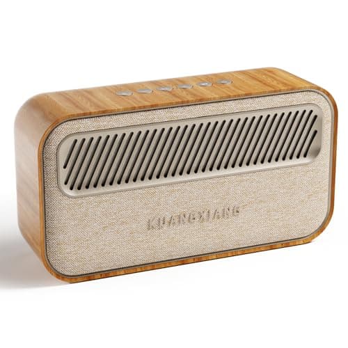 KUANGXIANG Bluetooth Speaker 45W(Peak) Wireless Portable Speaker with Bass, TWS Pairing, AUX, TF Card, Voice Assistant, Loud Wireless Wood Speakers, Retro Speaker for Home Party, Outdoor Camping - Image 1