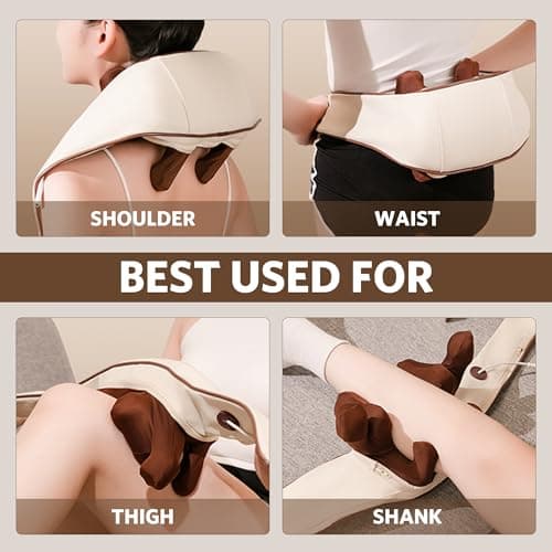 JoyLoop 3D Deep Tissue Neck and Shoulder Massager with Heat, Cordless Electric Shiatsu Back Massager, 6 Massage Nodes, 2 Wearable Modes, Portable for Office and Home Use - Thumbnail 5