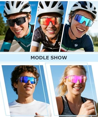 KALIYADI Polarized Sports-Sunglasses Men Cycling-Sunlasses: Lightweight Running Sun Glasses UV400 Protection Golf Fishing - Thumbnail 2