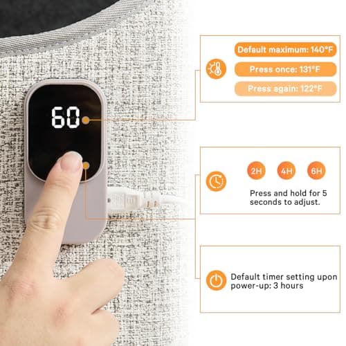 LUCKY GAME Under Desk Heater & Space Heater for Indoor Use,Leg Foot Feet Warmer For Office Home Quiet, Small Portable Personal Office Heater Accessories,Essentials Supplies For Women Men Gifts Medium - Thumbnail 3
