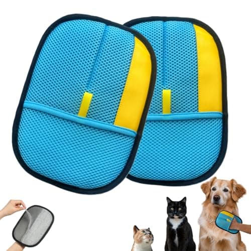 put girl 2-Pack Pet Hair Removal Gloves for Cats & Dogs, Reusable Electrostatic Pet Hair Remover Gloves for Furniture, Couch, Clothing & Car Seats