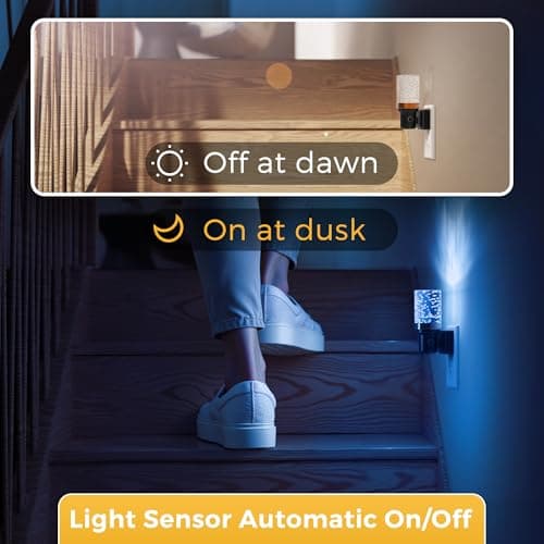L LOHAS LED Night Light, 2 Pack Dimmable Night Lights Plug into Wall, Color Changing Nightlight RGB with Auto Light Sensor for Halloween, Christmas, Holiday, Hallway Bedroom Kids Room - Thumbnail 5
