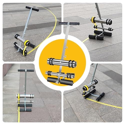 TuToing Court Line Tape Machine, Hand Push Type Parking Lot Line Striping Machine, Basketball Court Marking Kit with Drawing Circle, Width Adjustable for Asphalt Or Concrete, Driveway, Road Warning - Thumbnail 6