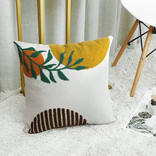 Pyonic Boho Pillow Covers Decorative Abstract Throw Pillow Covers 18x18 Summer Green Leaves Accent Pillows for Couch Bed Sofa Bedroom（Only 1 Pillow Cover） - Image 1
