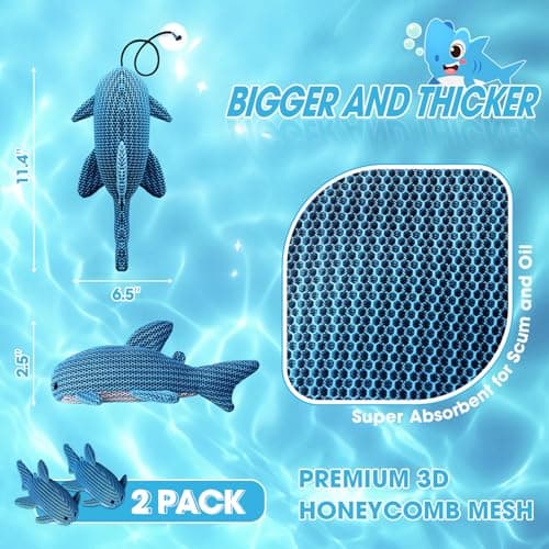 MTWEAR Hot Tub Scum Absorber, Hot Tub Accessories, Spa & Pool Scum Eliminating Balls,Hot Tub Scum Sponge for Hot Tub Oil Absorbing Sponge for Hot Tub Skimmer, Hot Tub Sponge Scum Remover (Shark) - Thumbnail 2