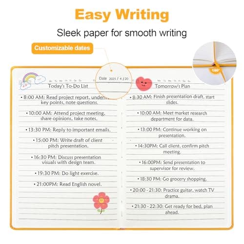 SUQJOY Lined Journal Notebooks for Writing, 100 GSM Thick Paper, 1 Pack Hardcover Notebooks, A5 College Ruled Notebook, Journaling Notebook for School/Travel/Office (Orange- 1 Pack) - Thumbnail 5