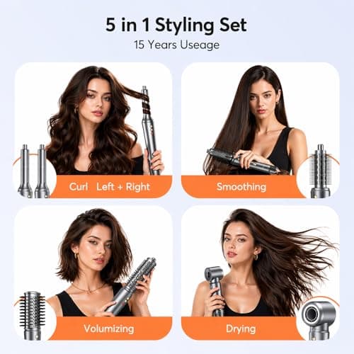Bopcal Hot Air Styler Wrap, Multi Hair Styler Dryer Brush, 110,000 RPM Fast Drying Hair Dryer Brush with Auto Curling, No Heat Damage Ionic Styler for Curl, Straighten & Volume - Thumbnail 2