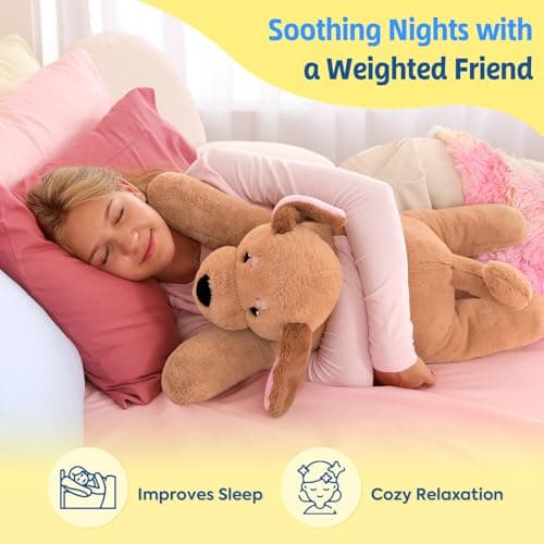 PEACH CAT 25.6 inch 5 lbs Golden Retriever Dog Weighted Stuffed Animals Large Weighted Plush Soft Puppy Plushies Toys Gifts for Kids Adults - Thumbnail 2
