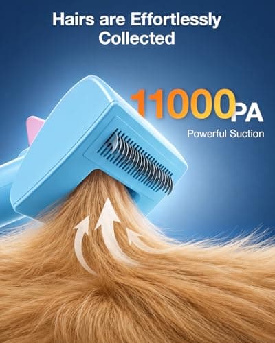 PETGUGU Dog Vacuum for Shedding Grooming,Dog Grooming Vacuum with 7‑in‑1 Clipper, Deshedding Brush,3‑Speed Adjustable & Temp Control Blower,2.5L Dust Cup,Reduces Flying Hair,Easy cleanup - Thumbnail 3