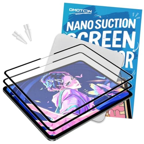 OMOTON PAPERSENSE 2 Pack Detachable Paper Screen Protector for iPad Pro 13 Inch M5/M4 (2025/2024), Reusable Matte PET Film for Drawing & Note-Taking, Anti-Glare, with 2 Pencil Tip Replacements