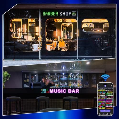 Large Programmable LED Sign, P10 Resolution Indoor Windows LED Signs, Bluetooth APP, for Business Bars Gaming Rooms Restaurants Festivals Cars (58"x 8") - Thumbnail 2