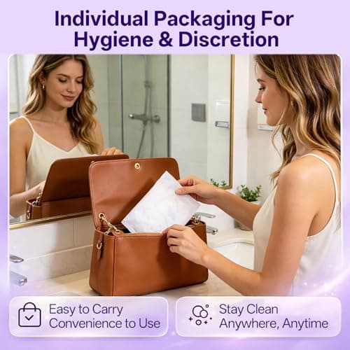 POMPOM LIFE Individually Wrapped Disposable Incontinence Underwear for Women | Maximum Absorbency Adult Diapers | Soft & Breathable Briefs, Disposable Postpartum Underwear for Women Travel - Thumbnail 6