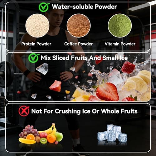 FANS-ONE Electric Protein Shaker Bottle, 24 oz USB C Rechargeable Electric Mixer, Shaker Cups for Protein Shakes and Meal Replacements, Portable Blender Self Mixing Cup for Gym Workout, Black - Thumbnail 5