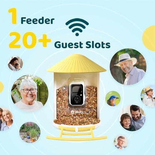 NETVUE by Birdfy Smart Bird Feeder with Camera, Bird Watching Camera, Auto Capture Video&Motion Detection, 1080P Live Steam, Cardinal Feeder Outdoor Wireless, Ideal Present for Backyard Birder, Yellow - Thumbnail 4
