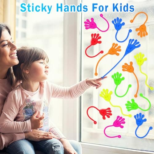 Sticky Hands Bulk 48 PCS Party Favors for Kids 4-8 8-12 Stretchy Sticky Hand Toy Goodie Bag Stuffers Fillers Treasure Box Toys Classroom Prizes School End of Year Student Gifts Birthday Party Supplies - Thumbnail 5