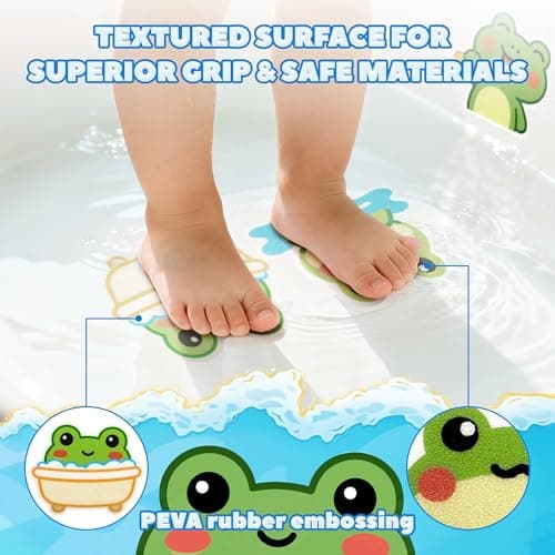 UNEEDE Bathtub Non Slip Stickers, 17-Pack Cute Axolotl, Duck, Capybara, Frog Decals, Shower Floor Non Slip Stickers, Textured Surface Anti Slip Shower Stickers, Safety Grip with Premium Scraper - Thumbnail 3