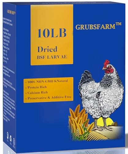 GRUBSFARM Premium Chicken Treats 10LB - Superior to Dried Mealworms - Non-GMO & 85X More Calcium Than Meal Worms - Molting & Laying Supplement - BSF Larvae Treats for Layer Hens, Ducks Wild Birds - Image 1