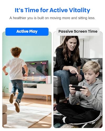 MetFut AR Motion Gaming Console for Kids & Families - Plug & Play Video Game System for Indoor Physical Play, Interactive Family Fun, Game Nights, Parties and Playdates-White&Pink - Thumbnail 5