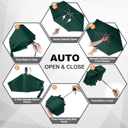 Lejorain Compact Mini Umbrella Automatic - Foldable Portable Rain Umbrella Sturdy Wind Resistant Gifts Tiny Lightweight Umbrellas - Thumbnail 4