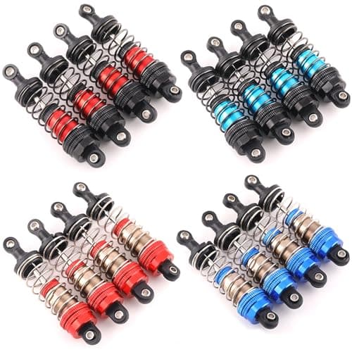 Oil-Fill Shock Absorbers for 1/14 1/16 1/12 RC Cars, 75mm Hydraulic Suspension Kit, DIY Refillable Dampers with Alloy Body, Compatible for MJX, HSP, WLtoys, SCY, FMS, Traxxas (Oil Not Included) - Thumbnail 4