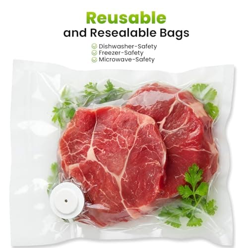 Compact Vacuum Sealer for Food, Rechargeable Handheld Vacuum Sealer Machine with 30 Reusable Vacuum Sealer Bags, Seal Meal Saver, Powerful Handheld Food Sealer for Freshness, Meal & Organizing - Thumbnail 6