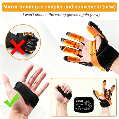 YIOCHOS 9th Gen Hand Rehabilitation Robot Gloves, Stroke Recovery Hand Therapy Equipment, 4 Modes Mirror Training, Finger Exerciser for Arthritis & Hemiplegia(Left Hand, XL) - Thumbnail 5