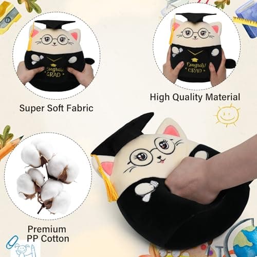 Graduation Plush Cat Stuffed Animal – 2026 Graduation Stuffed Animal Toy with Cap Gown for Kindergarten Preschool Elementary College Graduates Congrats Grad Gift for Girl Boy Men Women Student 9 Inch - Thumbnail 6