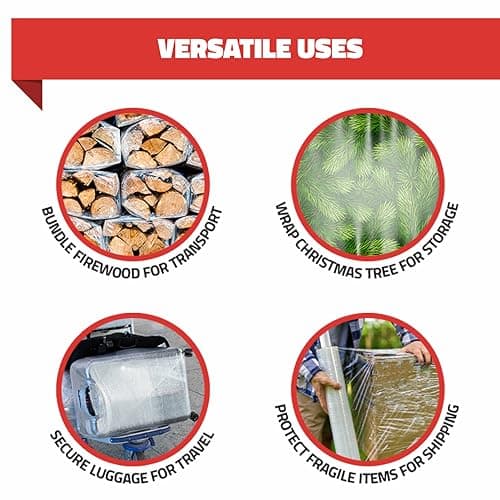 Stretch Wrap with Handle Industrial Strength 2 Pack 11" x 1000 Ft 60 Gauge Thick Shrink Wrap Roll for Moving Supplies, Furniture, Pallets, Plastic Wrap for Packing, Heavy Duty Stretch Film - Thumbnail 6