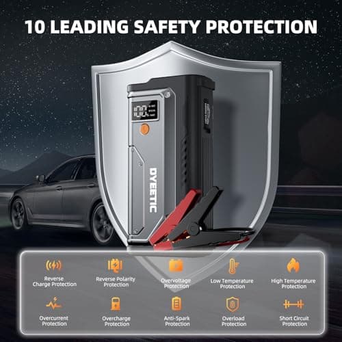 7000A Jump Starter, 12V Car Battery Booster Pack(All Gas/12.0L Diesel)，Car Starter Smart Jumper Cables, Battery Jumper 26800mAh Portable Power Bank，Flashlight - Thumbnail 5