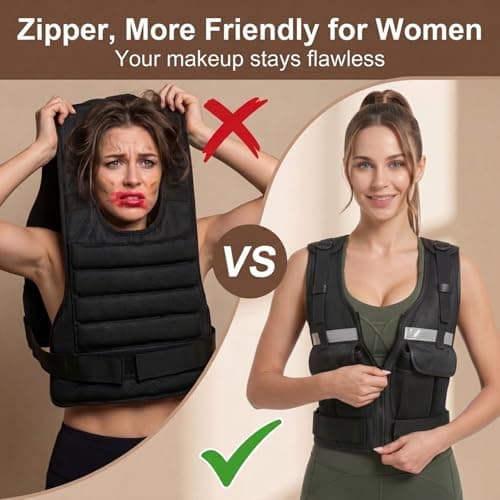 DeerFable 2026 Upgrade Adjustable Weighted Vest 2-16 lbs, Zip Design Weight Vest for Women & Men, Durable Strength Training Vest with Reflective Strips & Pockets, Ideal for Walking Running/Rucking/HIIT/Home/Gym - Thumbnail 6