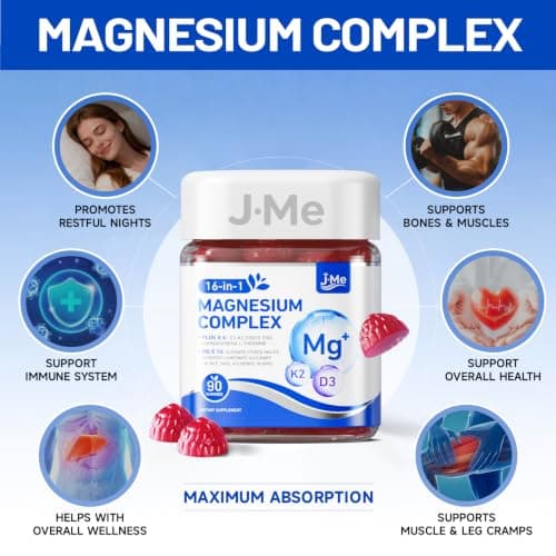 Magnesium Complex for Women & Men,16-in-1 Magnesium Complex Gummies -Vegan - Thumbnail 4