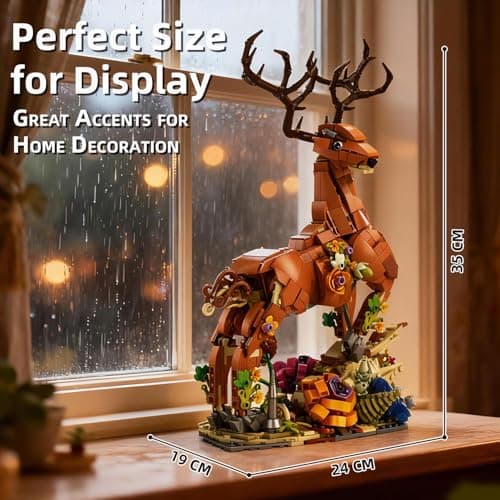 MENTOJOY 2-in-1 Magical Unicorn & Deer Building Set 1367 Pieces Flower Base Fantasy Animal Model, Educational stem Toy & Desktop Decoration Gift for Kids Ages 6+ - Thumbnail 5