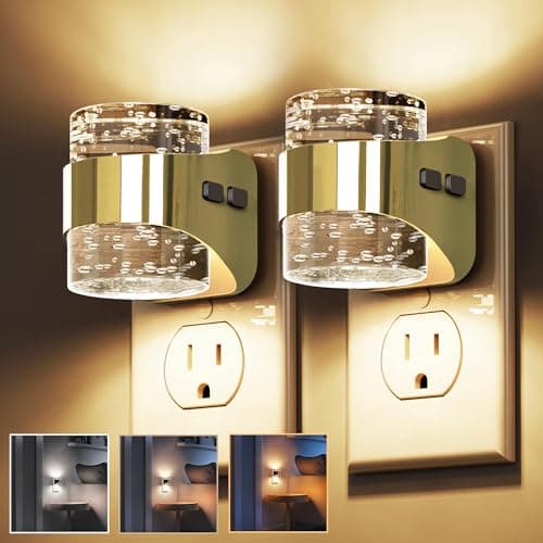L LOHAS LED 2 Pack 3CCT Night Lights Plug into Wall, 3000K/4000k/5000K Adjustable Color Temperature Night Light,Bubble Nightlight with Dusk to Dawn Sensor for Rooms Bathroom Hallway - Image 1