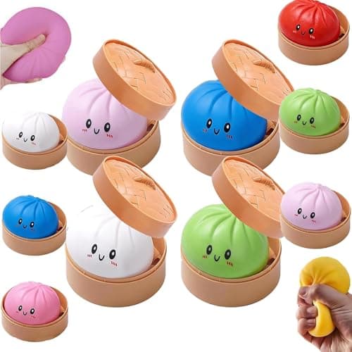 Mystery Dumpling Squishy, 4 Inch Jumbo Dumpling Stress Ball, Squishy Bun, Anxiety Relief Fidget, Soft Squeeze Decompression Dough for Adults Classroom Prizes & Party Favors - Image 1