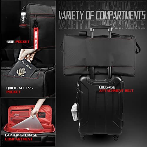 Sneaker Bag for Travel/Sneakerhead gift/Outdoor Sports Bag/Gym Bag /, A Multi-functional Travel Duffel Bag with 3 Adjustable Dividers, & Shoulder Strap,Made of Nylon, by Krone Kalpasmos-Black - Thumbnail 4