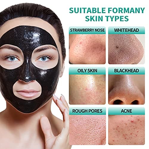 YAFUSIPE Peel Off Face Mask Blackhead Whiteheads Remover Masks Activated Charcoal Black Mask Purifying Peeling Facial Mask for Nose Pores Removal Cleansing Acne with Brush and Pimple Extractor Tools - Thumbnail 3